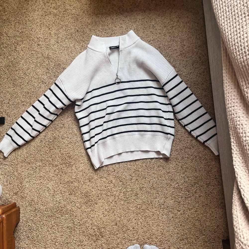 Black and white stripped sweater. Size small